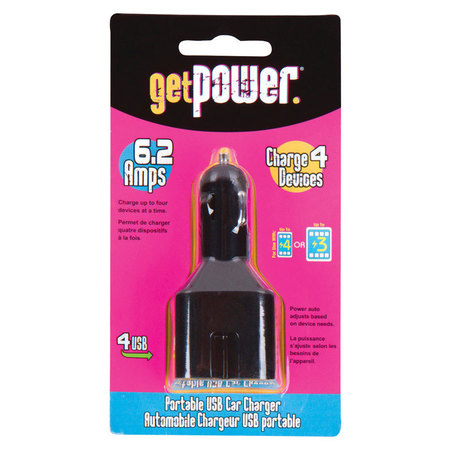 GET POWER Dc 4 Usb Adapter/Charger GP-DC4USB-BLK